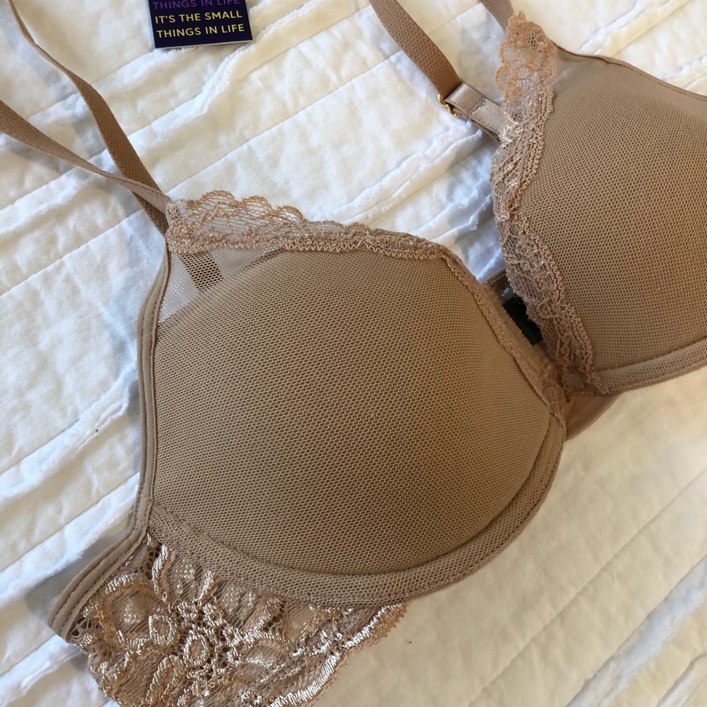 NWT Pepper Laidback Lace Bra 34A Beige /Nude